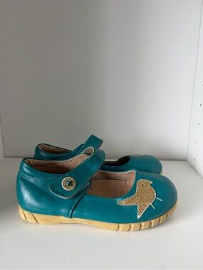 Livie & Luca Turquoise pios Bird Mary Jane Shoes Girls Size 11